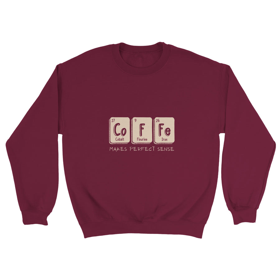 Coffee Chemistry Sweatshirt – Funny Periodic Table Science Pun Design