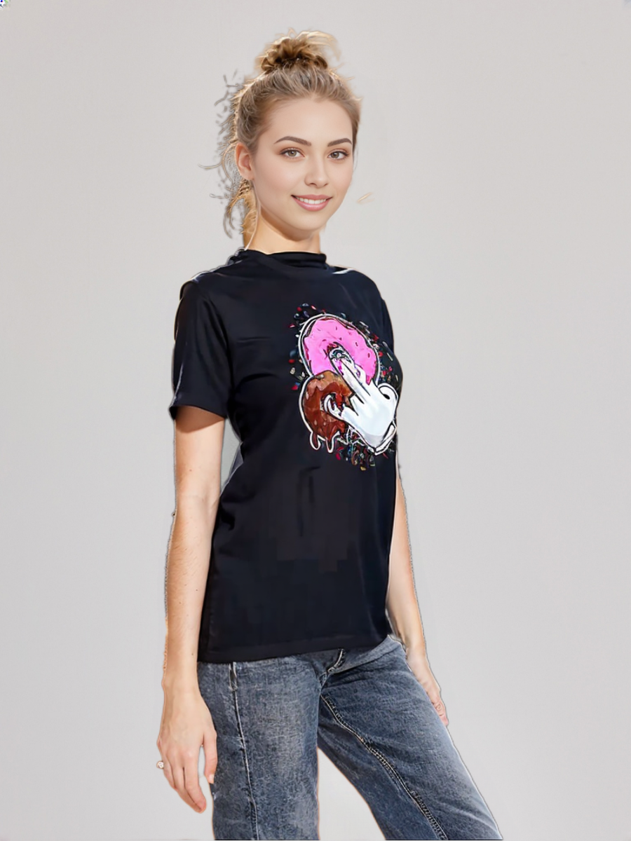 T-Shirts Pink Donut Graphic Tees