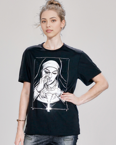 Take Drugs Nun T Shirt Casual New Arrival Summer Graphic T Shirts