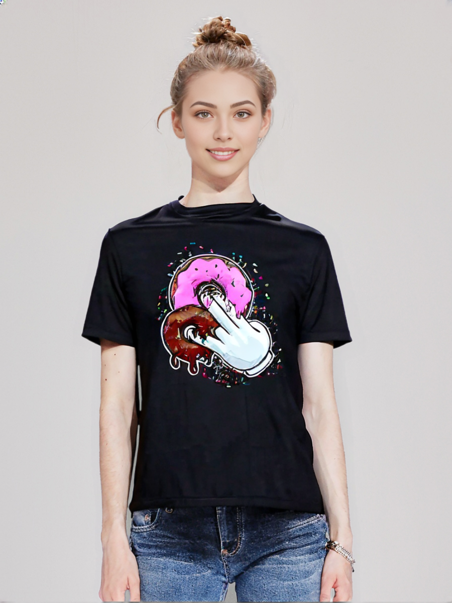 T-Shirts Pink Donut Graphic Tees